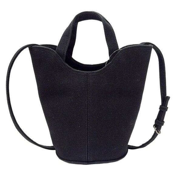 Auth BALENCIAGA - 619979 Black White Canvas Tote Bag - Picture 3 of 8